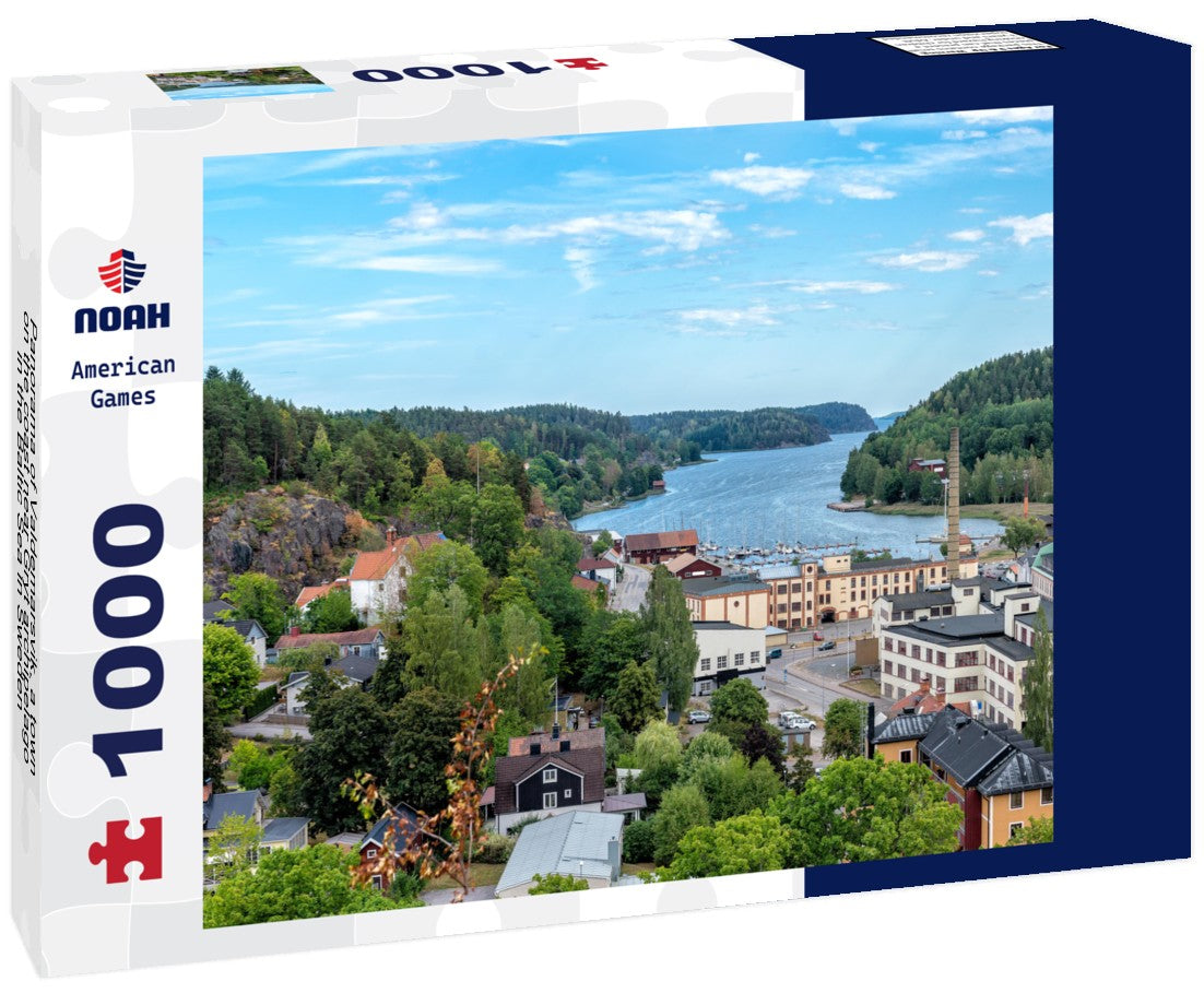 Noah Jigsaw Puzzle Panorama of Valdemarsvik, a town on the coast near Gryt archipelago in the Baltic Sea in Sweden 1000 pieces