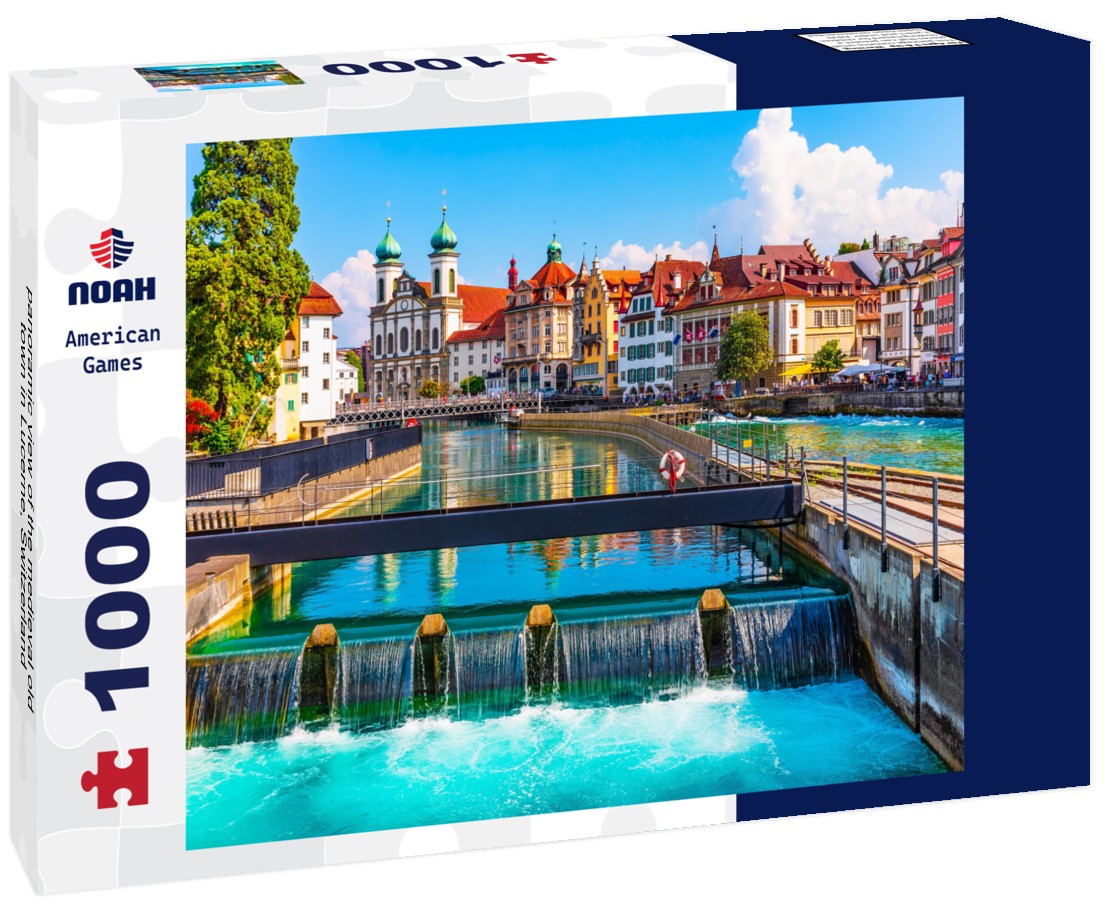 Noah Jigsaw Puzzle panoramic view of the medieval old town in Lucerne, Switzerland 1000 pieces