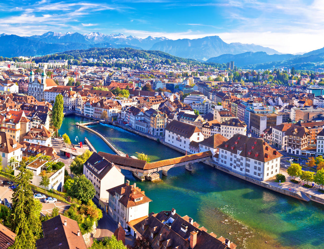 Noah Jigsaw Puzzle Lucerne city panorama view of the Alps and lakes in Switzerland 1000 pieces