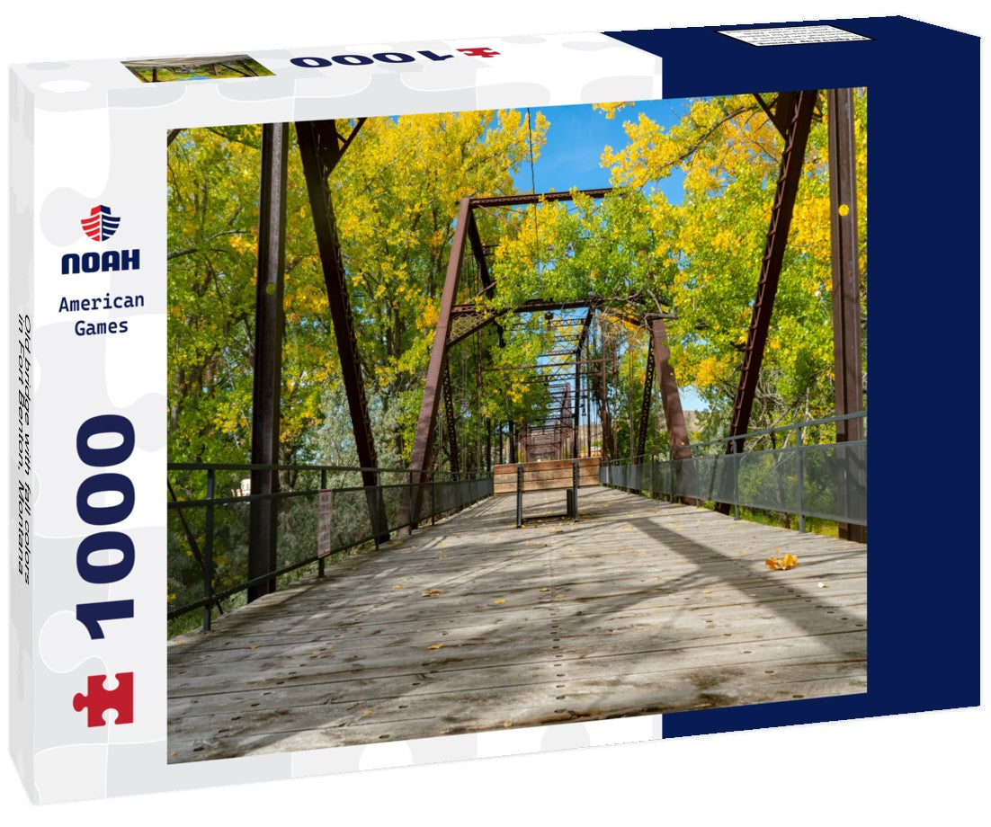 Noah Jigsaw Puzzle Old bridge with fall colors in Fort Benton, Montana 1000 pieces