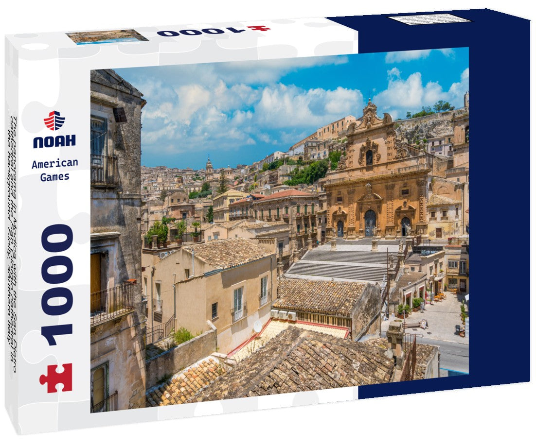 Noah Jigsaw Puzzle The panorama in Modica with the San Pietro cathedral and the San Giorgio cathedral in the background. Sicily, southern Italy 1000 pieces