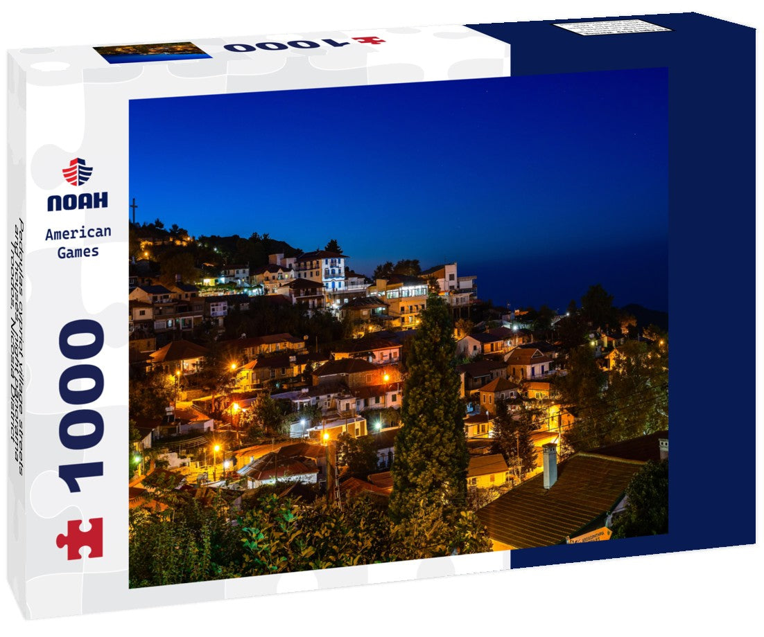 Noah Jigsaw Puzzle Pedoulas cypriot village streets and houses, night panorama, Troodos, Nicosia District, Cyprus 1000 pieces
