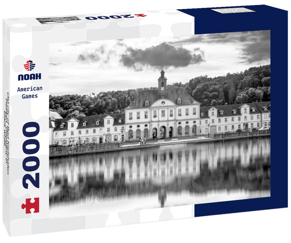 Noah Jigsaw Puzzle Old city of Bad Karlshafen, Hessen, Germany in black white 2000 pieces