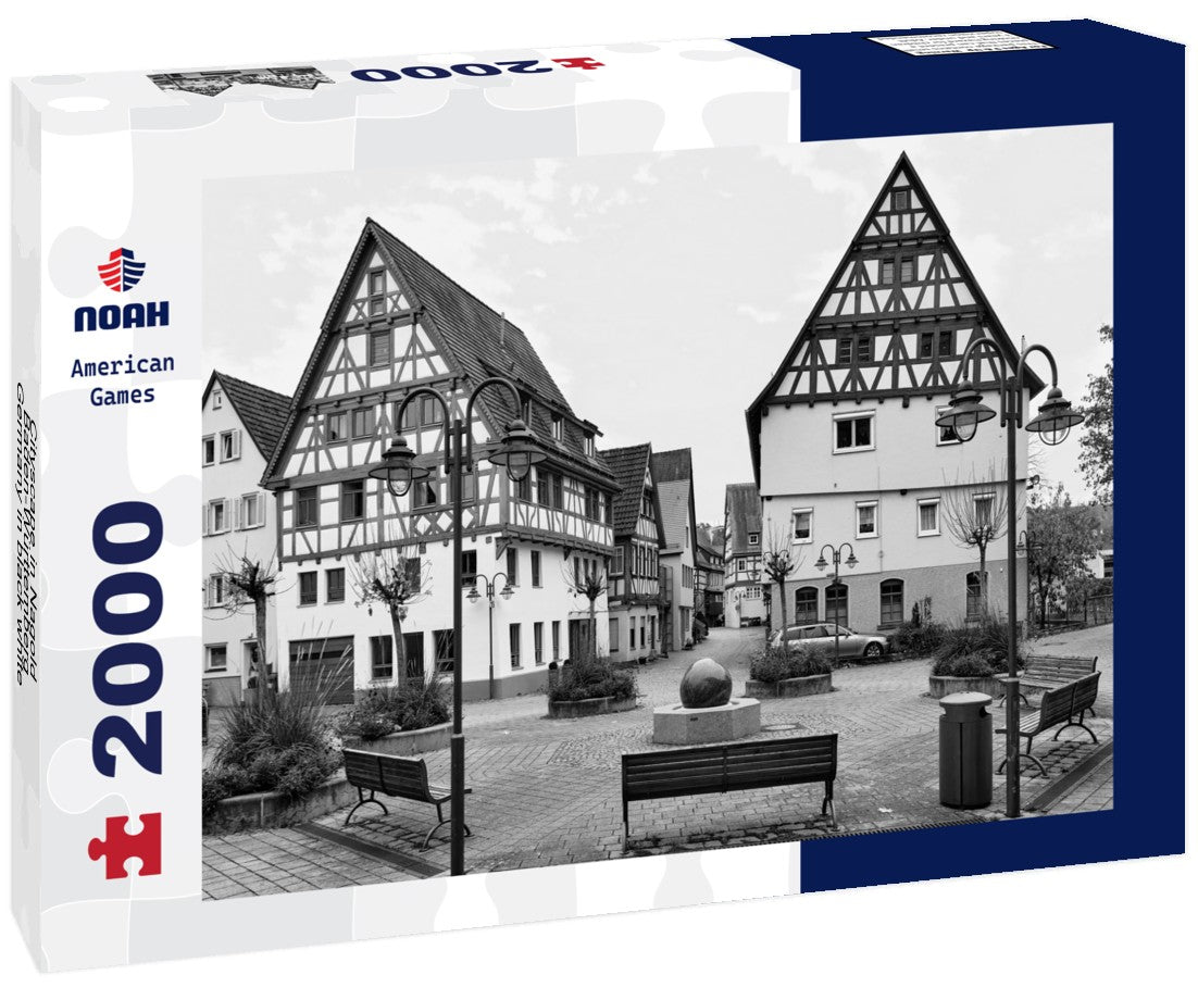 Noah Jigsaw Puzzle Cityscape in Nagold, Baden-Württemberg, Germany in black white 2000 pieces