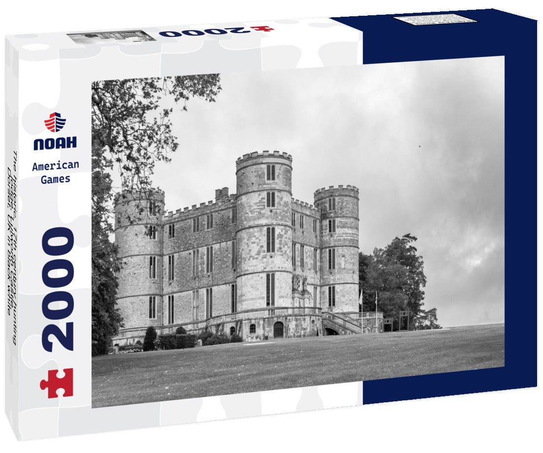 Noah Jigsaw Puzzle The historic, 17th century hunting lodge, Lulworth Castle. Dorset, UK in black white 2000 pieces