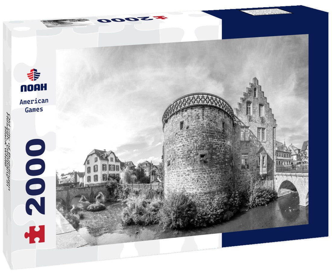 Noah Jigsaw Puzzle Old city of Buedingen, Hessen, Germany in black white 2000 pieces