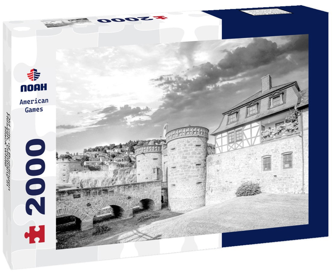 Noah Jigsaw Puzzle Old city of Buedingen, Hessen, Germany in black white 2000 pieces