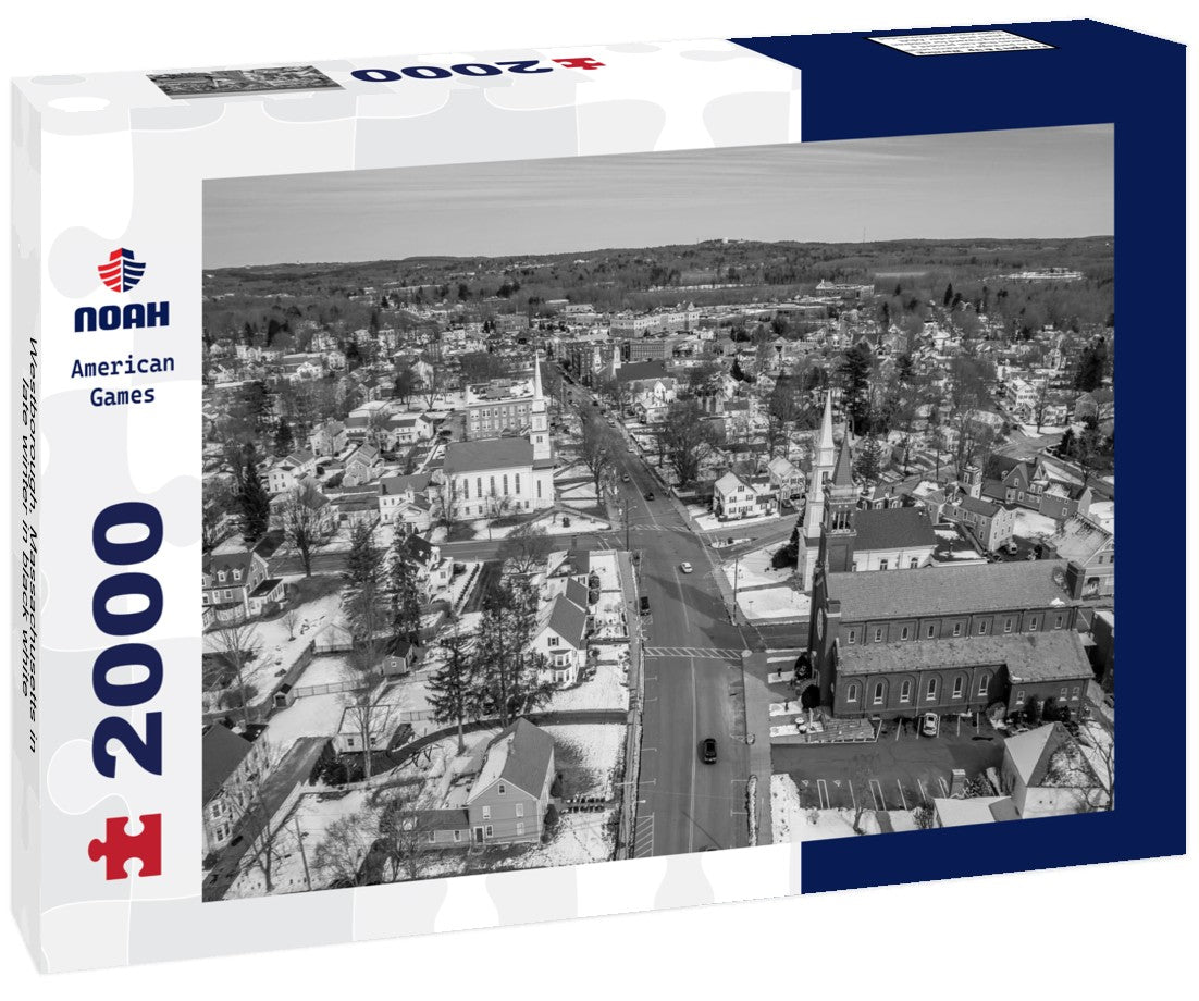 Noah Jigsaw Puzzle Westborough, Massachusetts in late winter in black white 2000 pieces