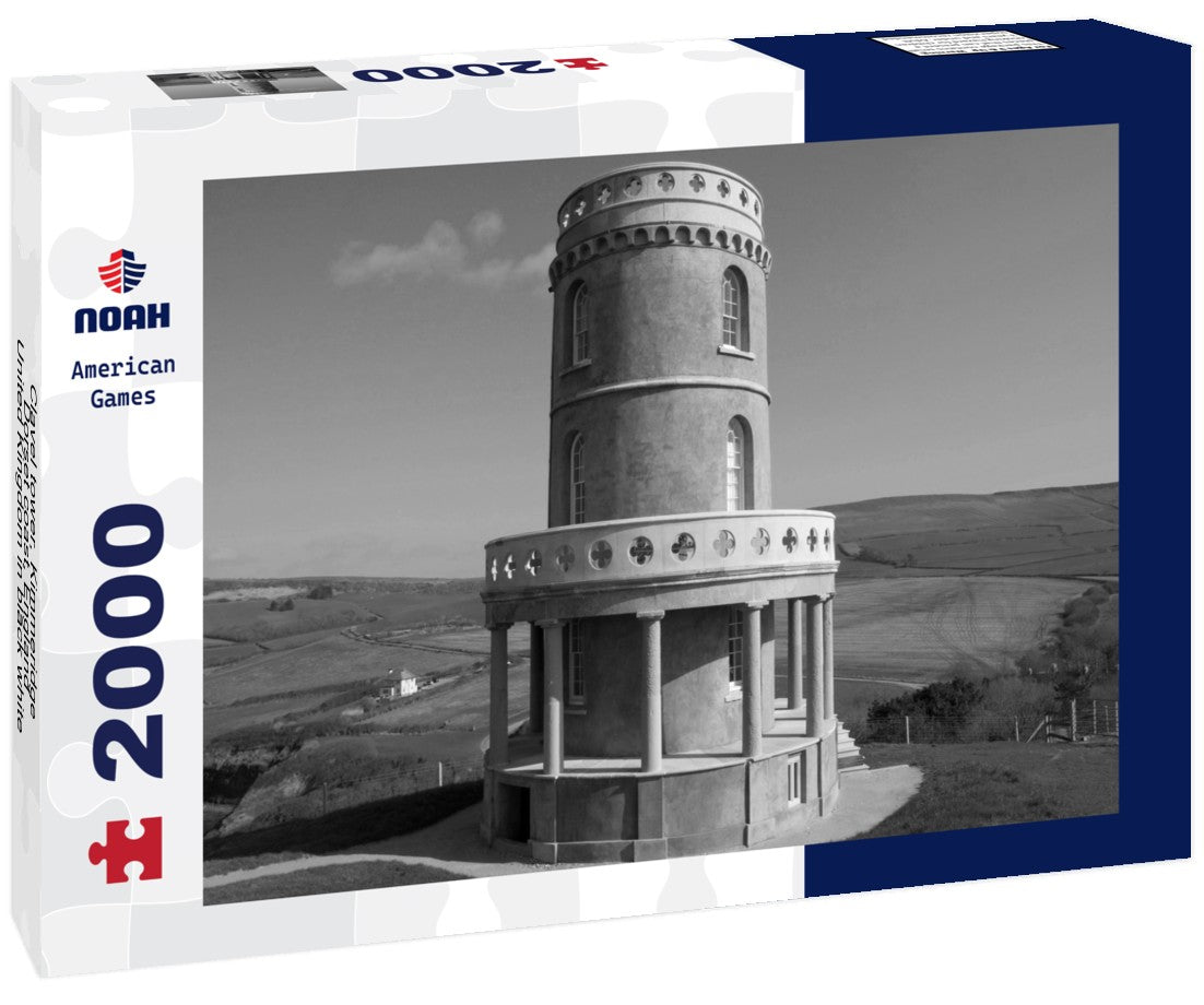 Noah Jigsaw Puzzle Clavel tower, Kimmeridge, Dorset coast, England, United Kingdom in black white 2000 pieces