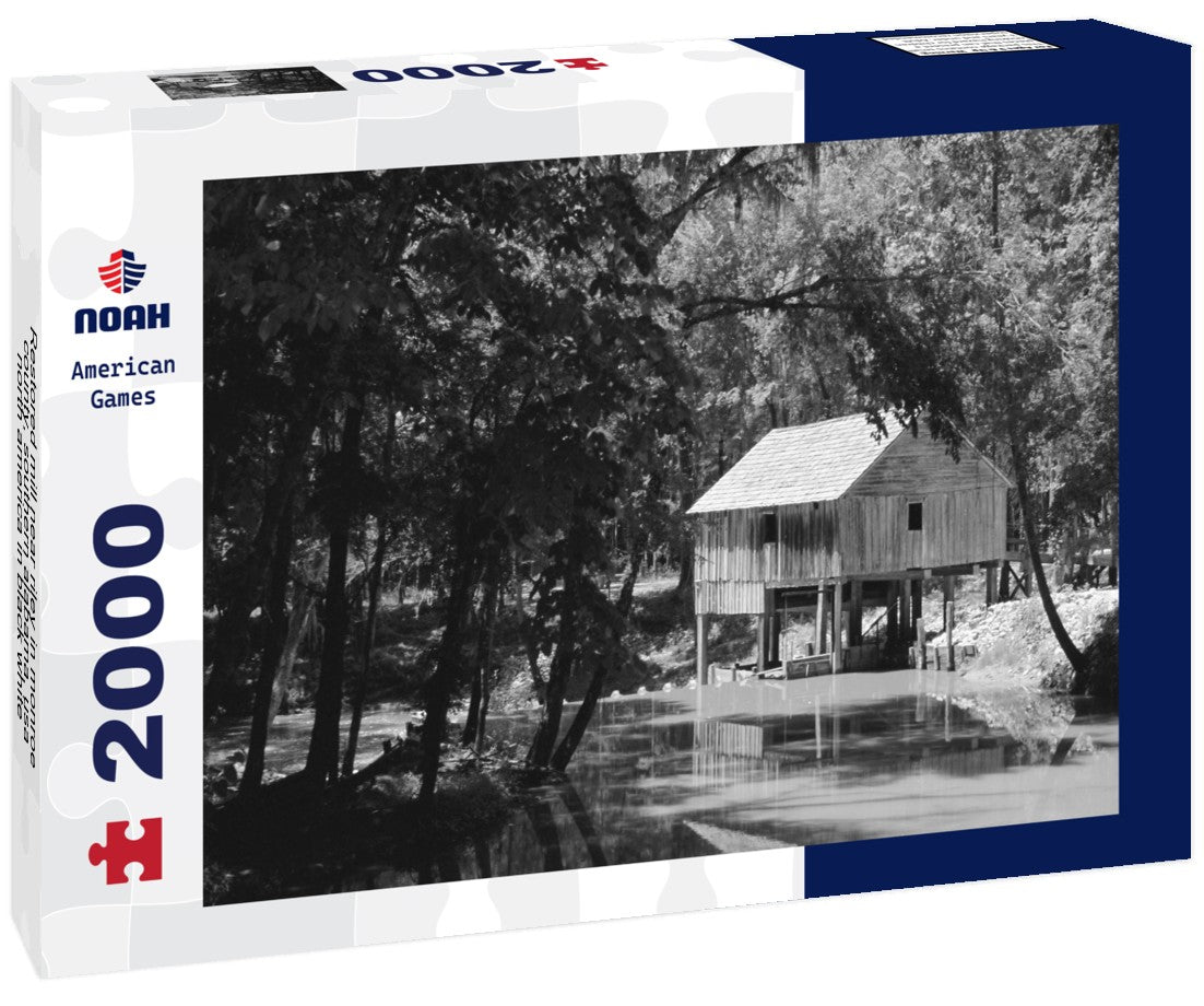 Noah Jigsaw Puzzle Restored mill near riley in monroe county, southern alabama, usa, north america in black white 2000 pieces