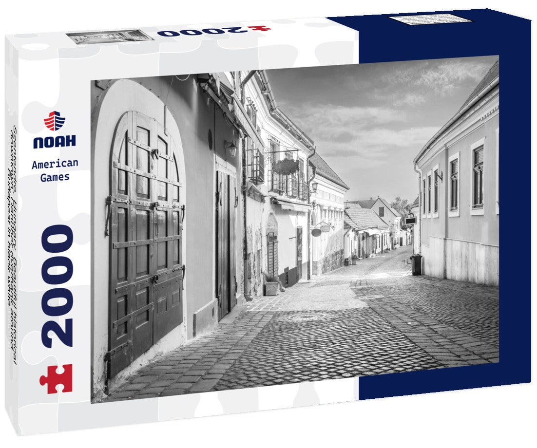 Noah Jigsaw Puzzle Szentendre, Hungary. Beautiful historical downtown, Danuber riverbank around Budapest in black white 2000 pieces