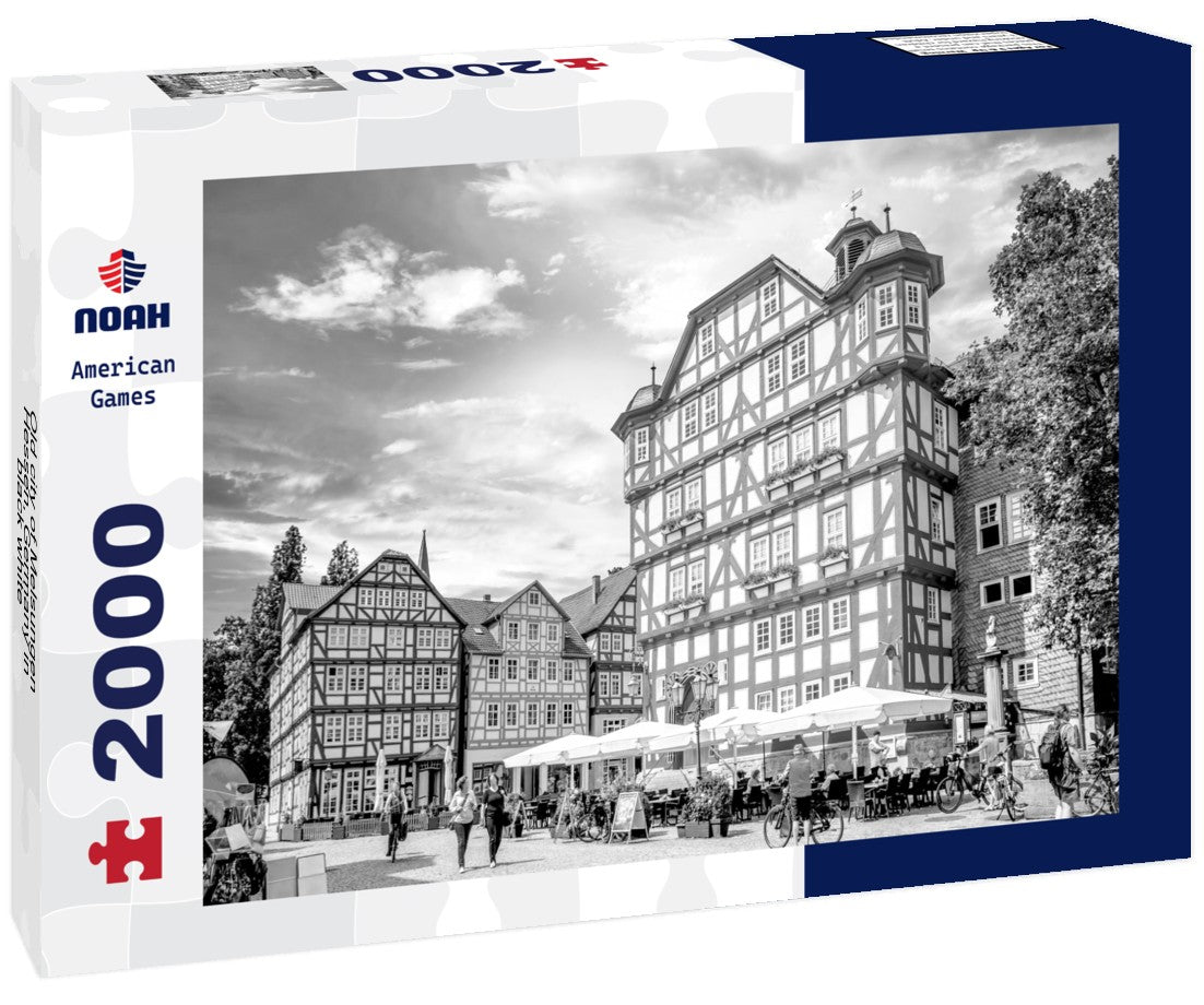 Noah Jigsaw Puzzle Old city of Melsungen, Hessen, Germany in black white 2000 pieces