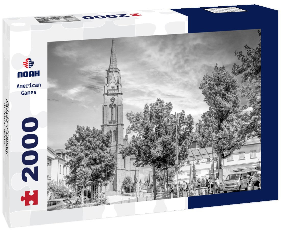 Noah Jigsaw Puzzle Old city of Langen, Hessen, Germany in black white 2000 pieces