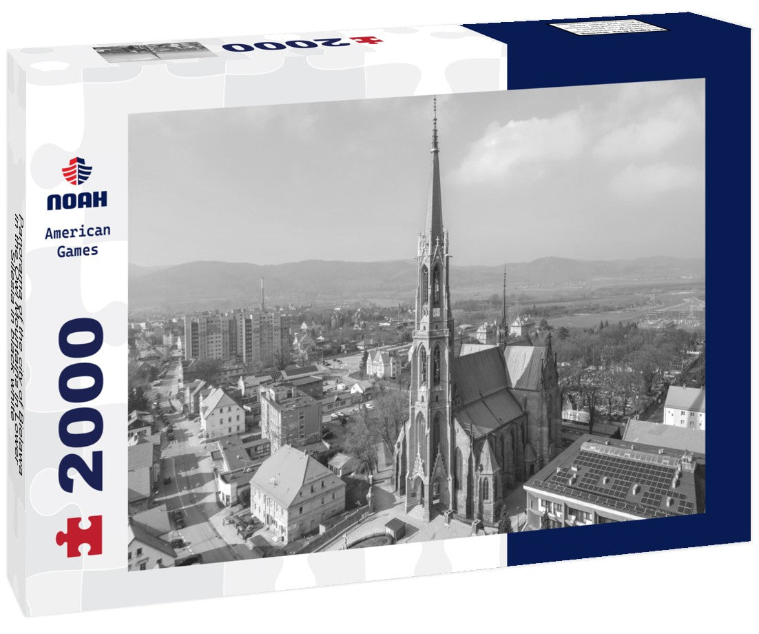 the city of Bielawa in the Owl Mountains in Lower Silesia 2000pc PuzzleBlack and White