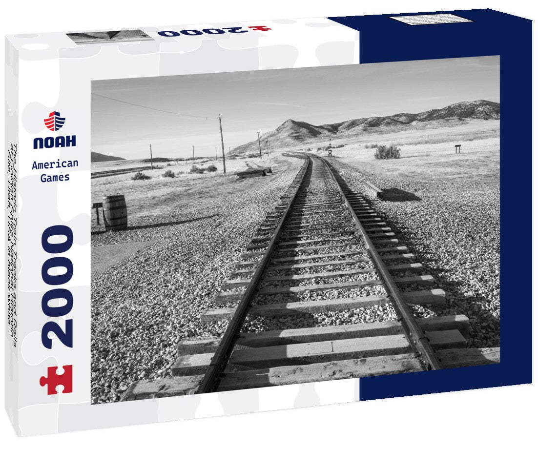 Noah Jigsaw Puzzle The Historic Train Tracks and Rails at Golden Spike National Historic Site, Utah, USA in black white 2000 pieces