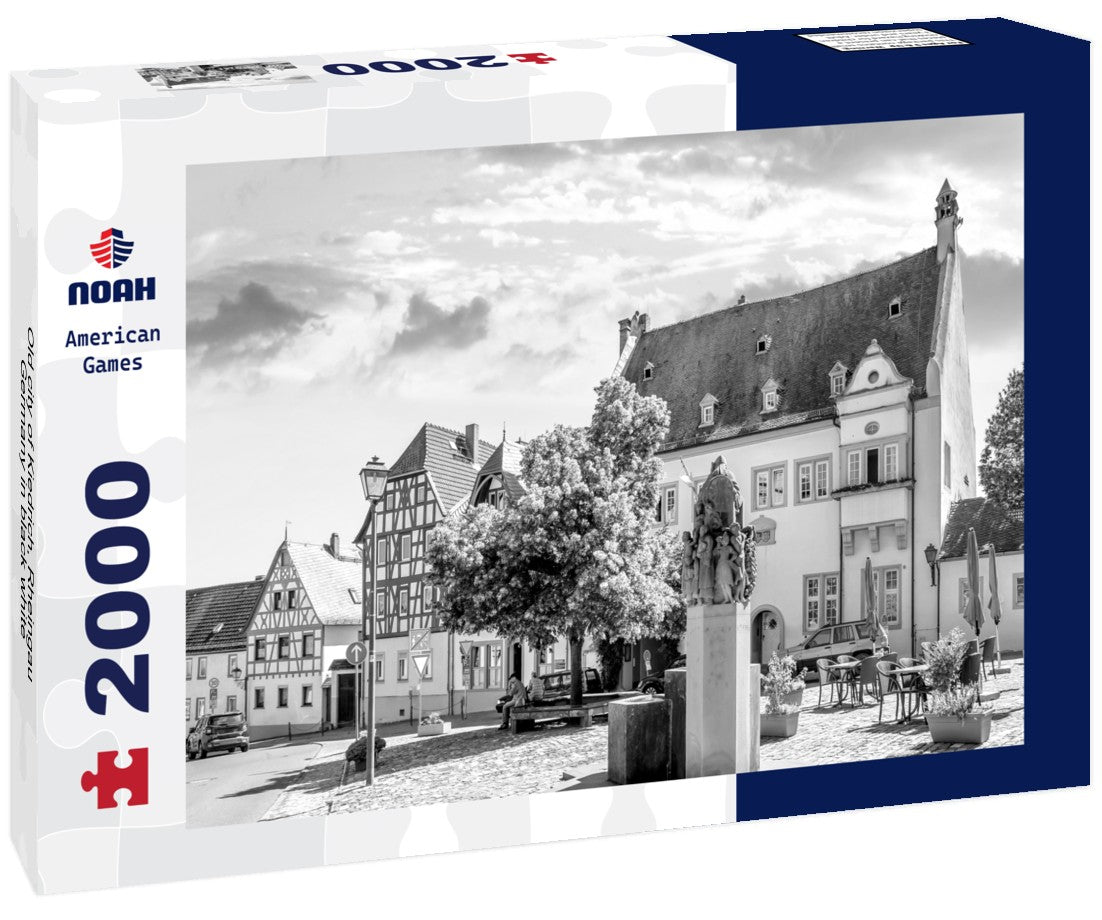 Noah Jigsaw Puzzle Old city of Kiedrich, Rheingau, Germany in black white 2000 pieces