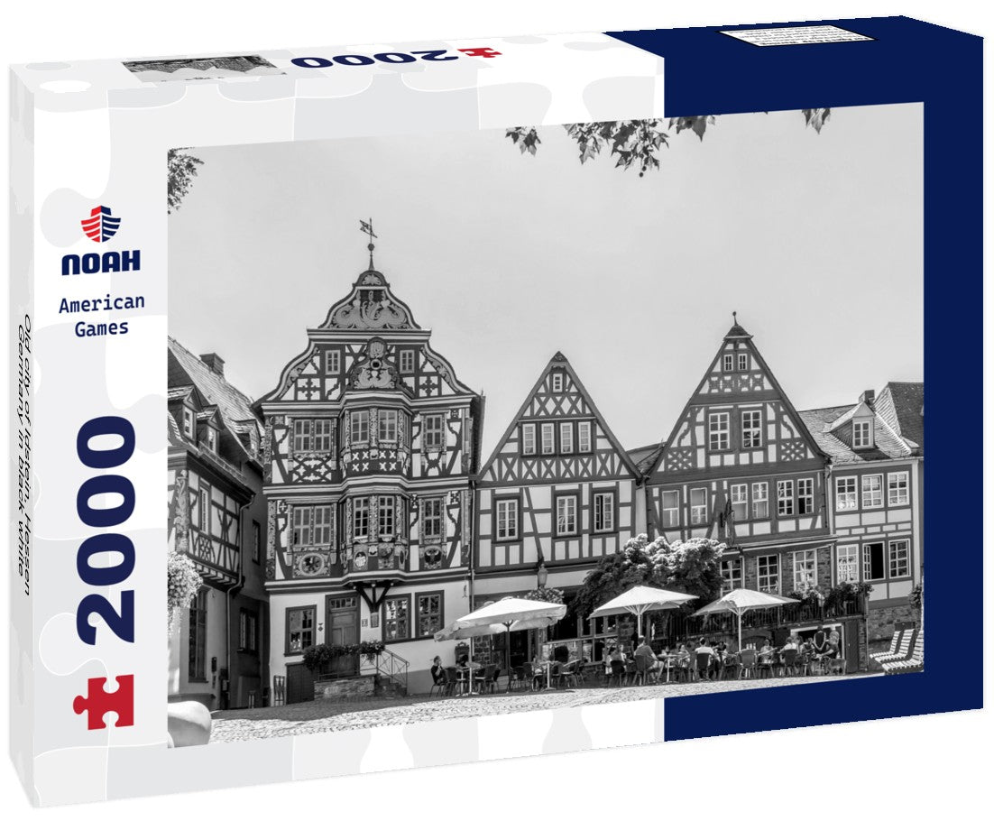 Noah Jigsaw Puzzle Old city of Idstein, Hessen, Germany in black white 2000 pieces
