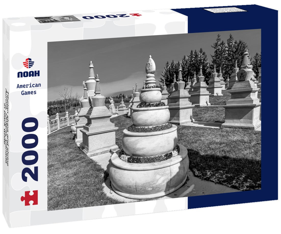 Noah Jigsaw Puzzle Tibetan stupa and shrine, Aurora, Ontario, Canada in black white 2000 pieces
