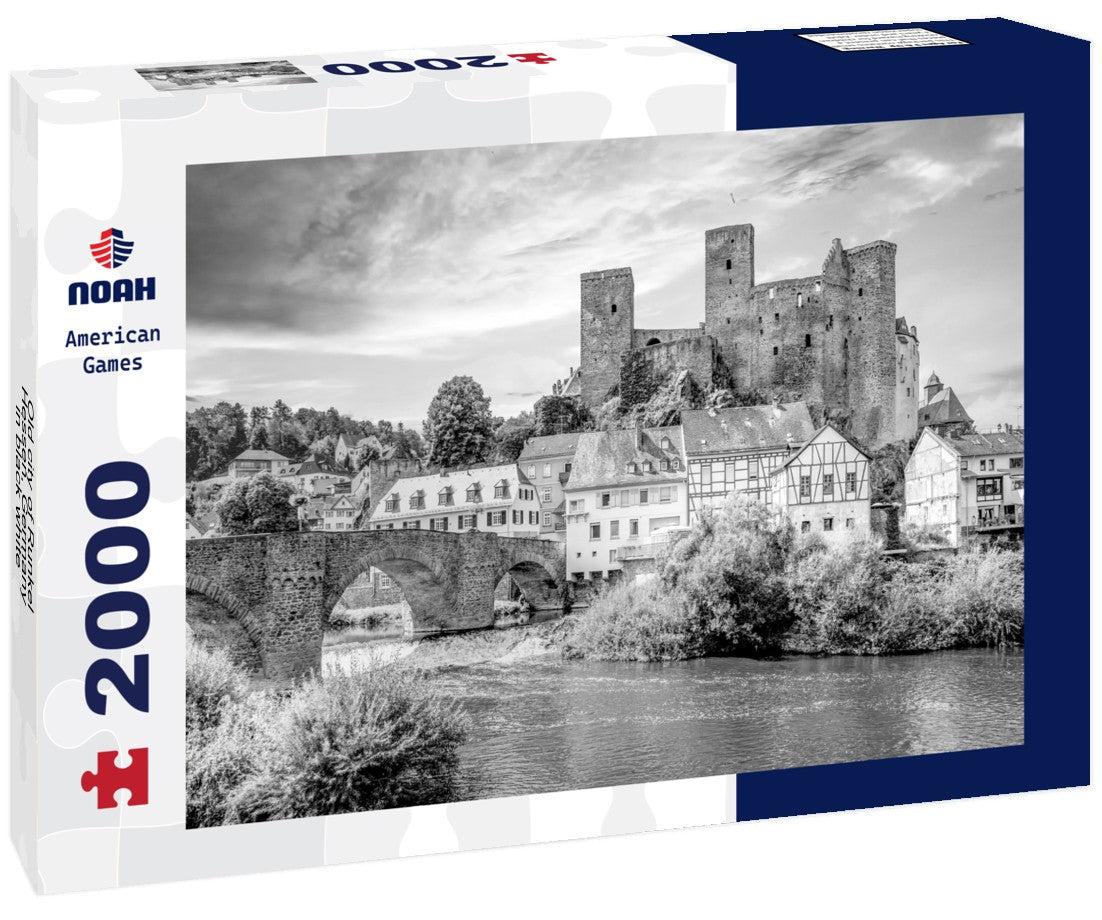 Noah Jigsaw Puzzle Old city of Runkel, Hessen, Germany in black white 2000 pieces