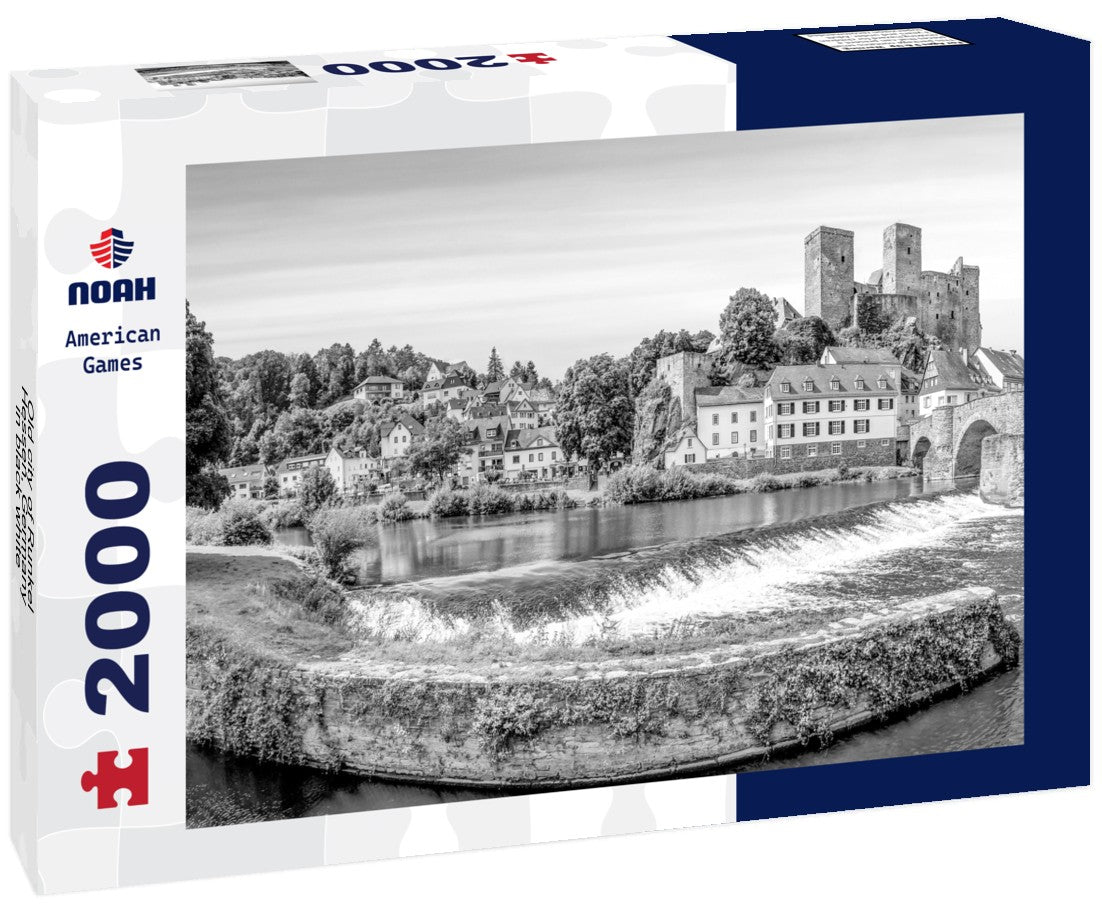 Noah Jigsaw Puzzle Old city of Runkel, Hessen, Germany in black white 2000 pieces