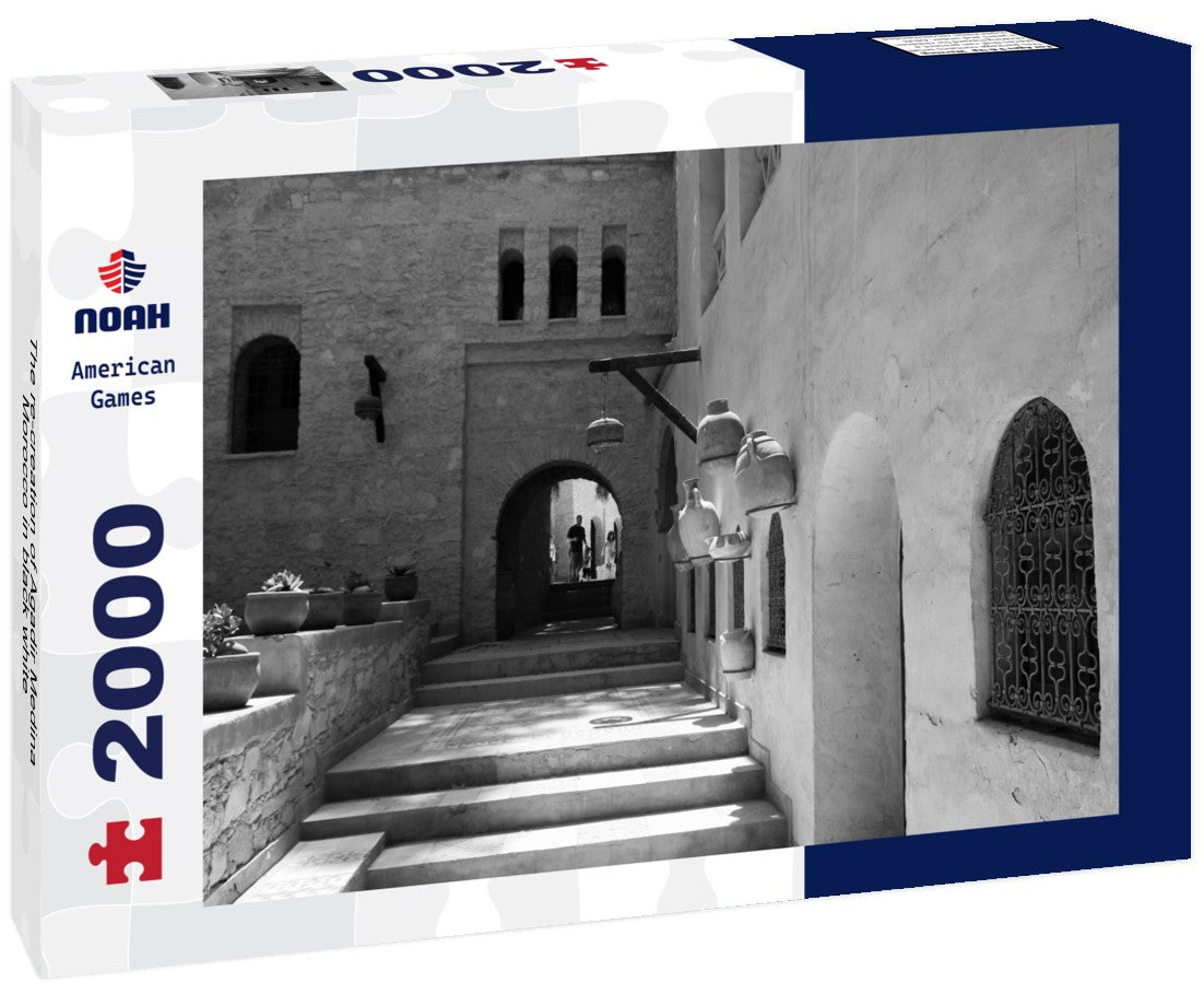 Noah Jigsaw Puzzle The re-creation of Agadir Medina, Morocco in black white 2000 pieces