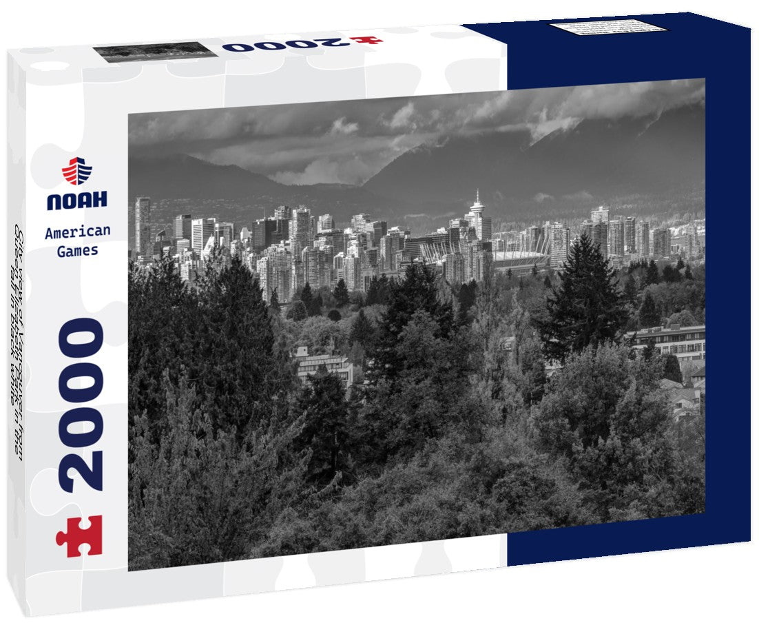 Noah Jigsaw Puzzle City view of Vancouver from Queen Elizabeth Park in the fall in black white 2000 pieces
