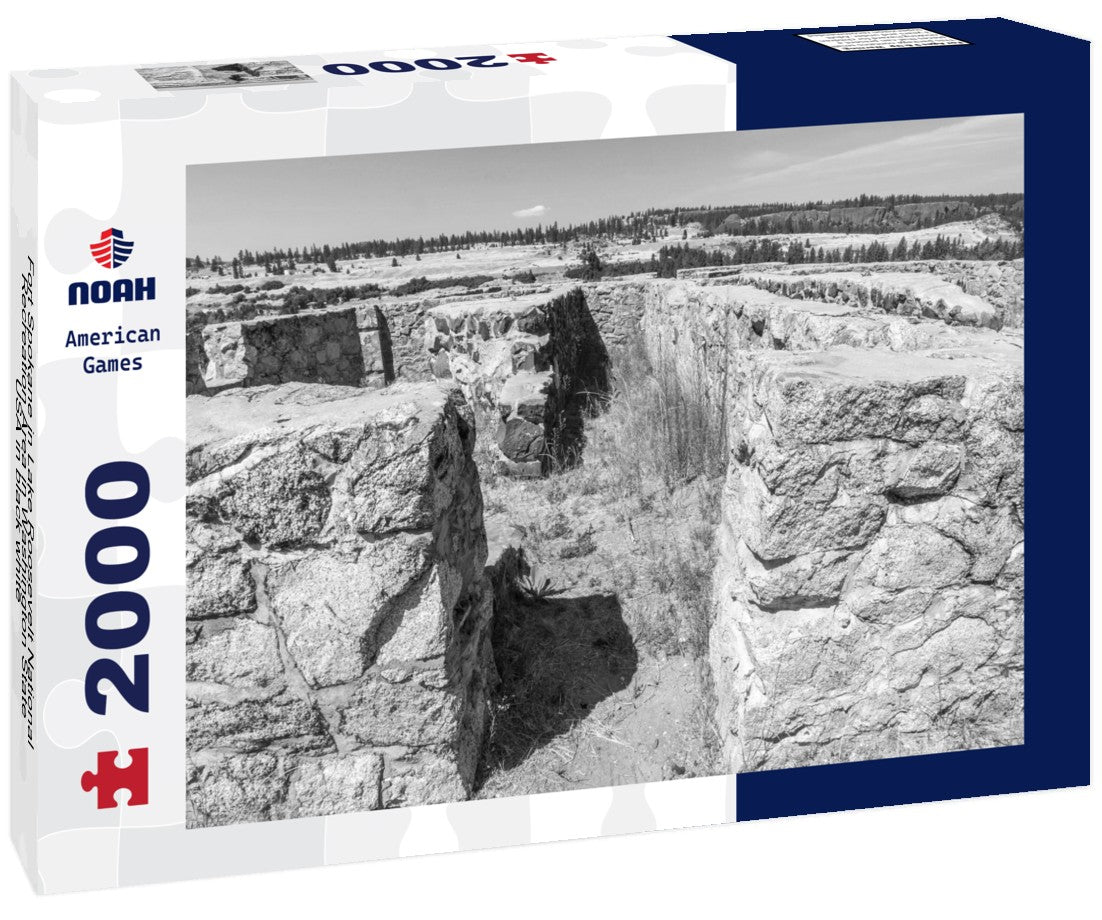 Noah Jigsaw Puzzle Fort Spokane in Lake Roosevelt National Recreation Area in Washington State, USA in black white 2000 pieces