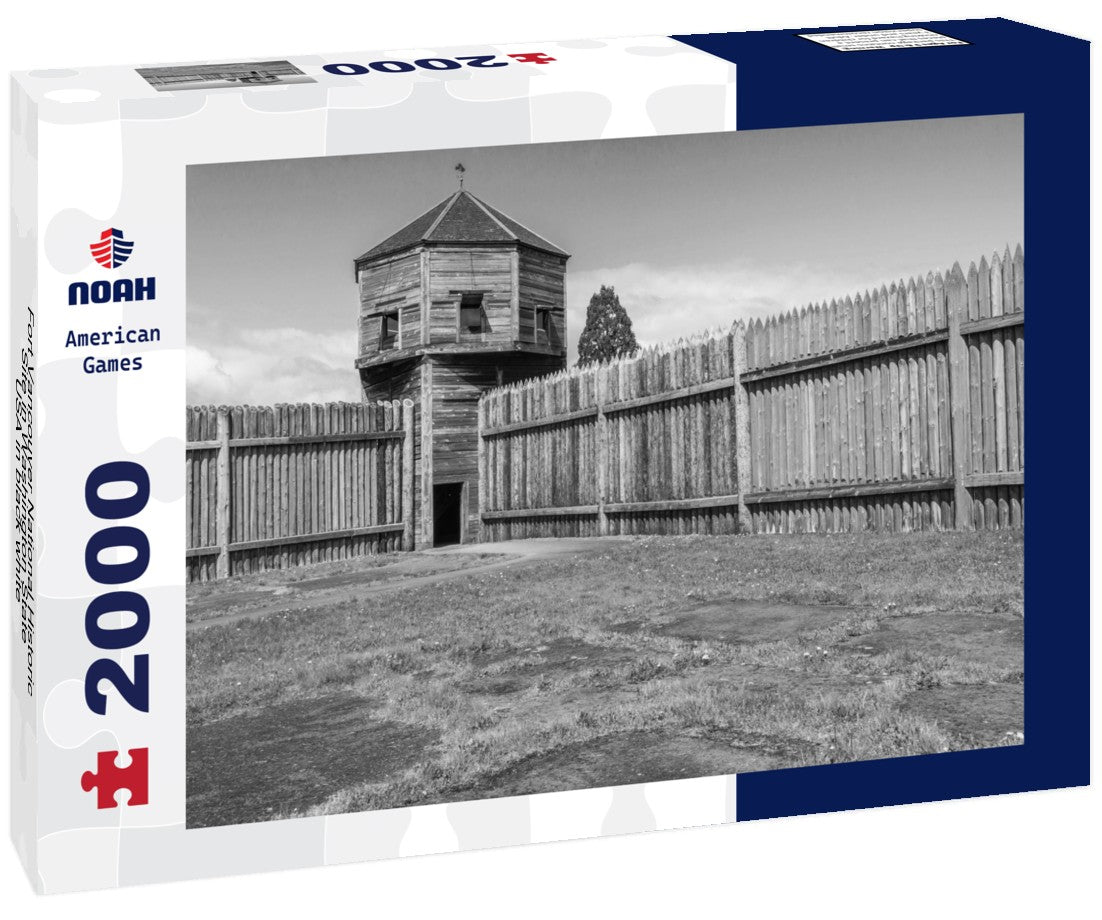 Noah Jigsaw Puzzle Fort Vancouver National Historic Site in Washington State, USA in black white 2000 pieces