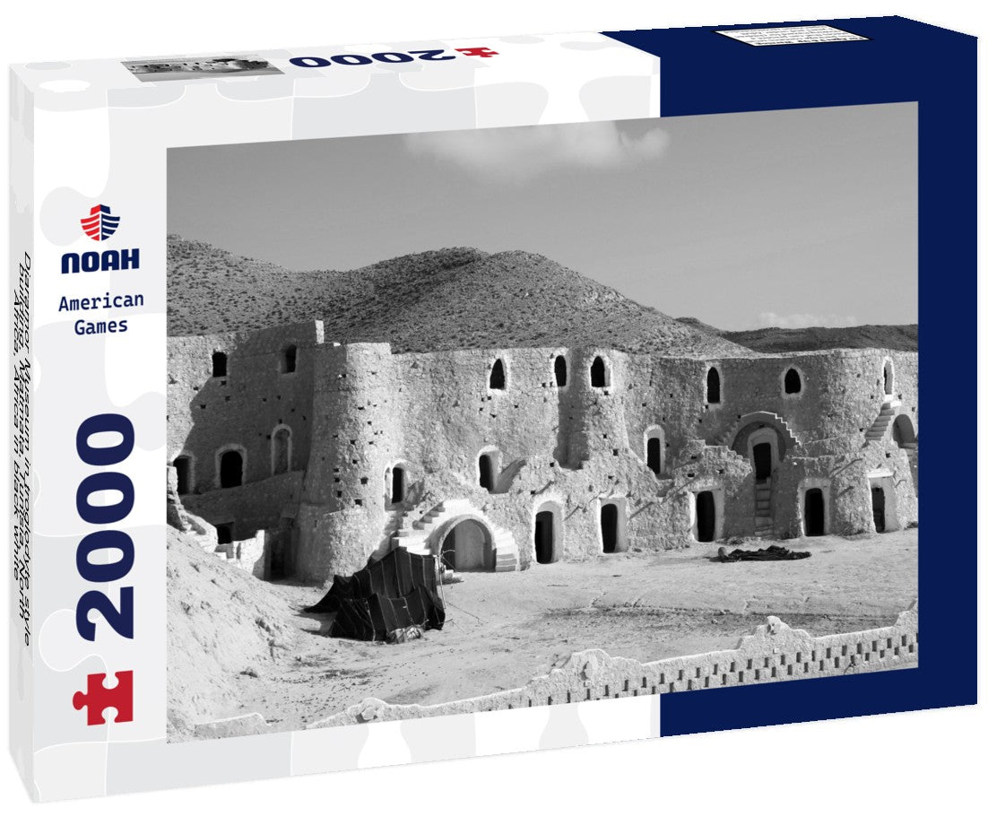 Noah Jigsaw Puzzle Diaramor Museum in troglodyte style building, Matmata, Tunisia, North Africa, Africa in black white 2000 pieces