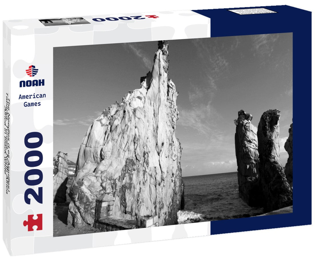 Noah Jigsaw Puzzle The Needles (Les Aiguilles), Tabarka, Tunisia, North Africa, Africa in black white 2000 pieces