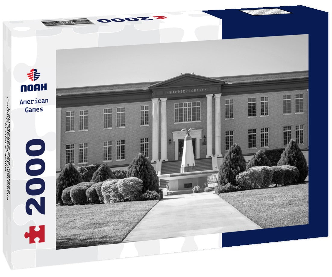 Noah Jigsaw Puzzle Courthouse des Hardee County, Florida, in Wauchula in black white 2000 pieces