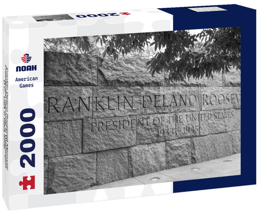 Noah Jigsaw Puzzle Franklin Delano Roosevelt Memorial, Presidential memorial in Washington D.C., USA in black white 2000 pieces