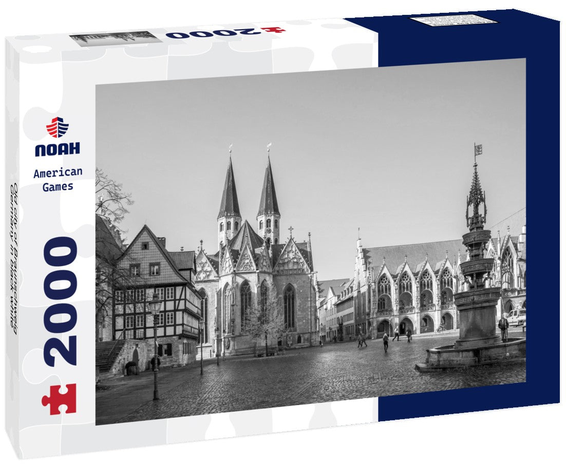 Noah Jigsaw Puzzle Old city of Braunschweig, Germany in black white 2000 pieces