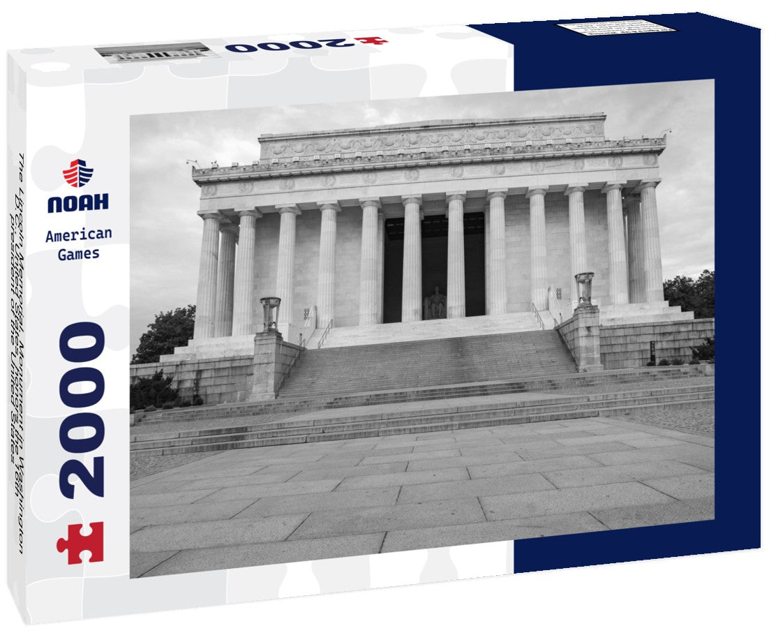 Noah Jigsaw Puzzle The Lincoln Memorial, Monument in Washington, D.C., United States, honors the 16th president of the United States, Abraham Lincoln in black white 2000 pieces