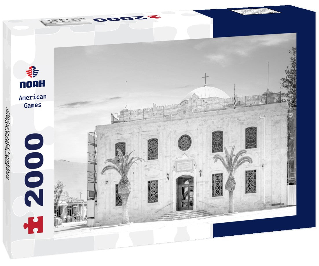 Noah Jigsaw Puzzle Old city of Heraklion, Island Crete, Greece in black white 2000 pieces