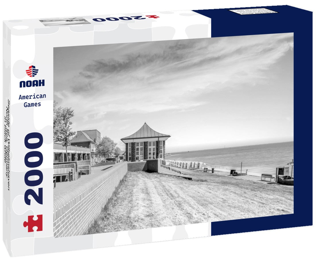 Noah Jigsaw Puzzle Seaside of Wilhelmshaven, North Sea, Germany in black white 2000 pieces