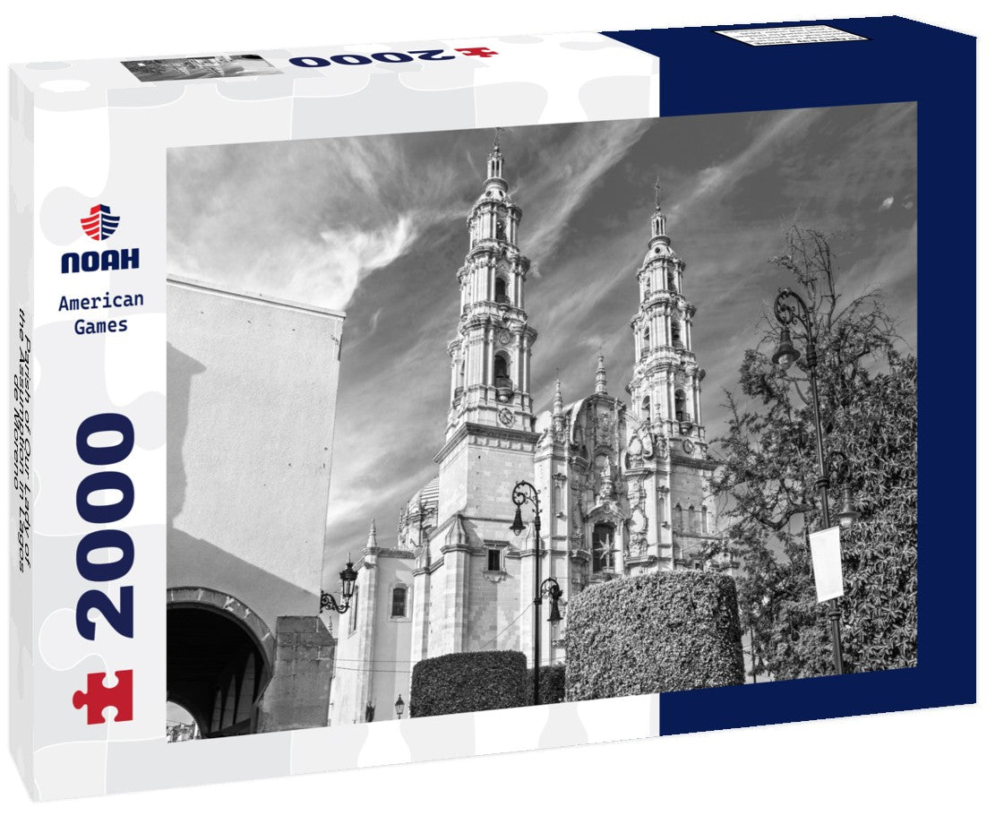 Noah Jigsaw Puzzle Parish of Our Lady of the Assumption in Lagos de Moreno - Jalisco, Mexico in black white 2000 pieces