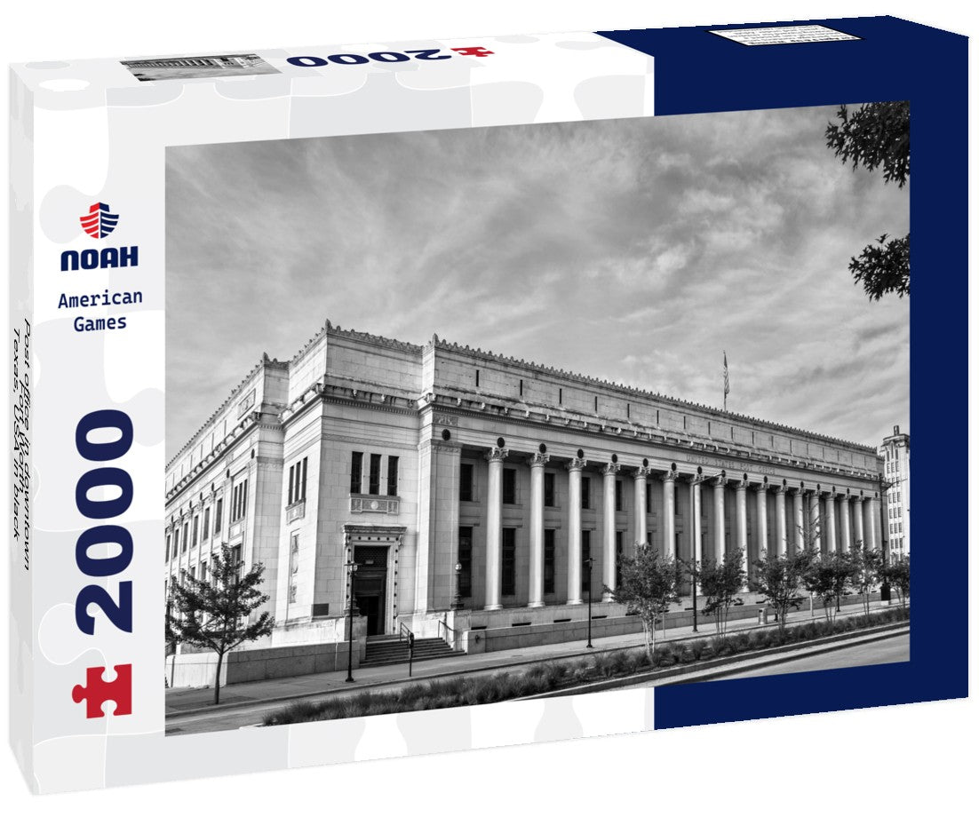 Noah Jigsaw Puzzle Post office in downtown Fort Worth - Texas, USA in black white 2000 pieces