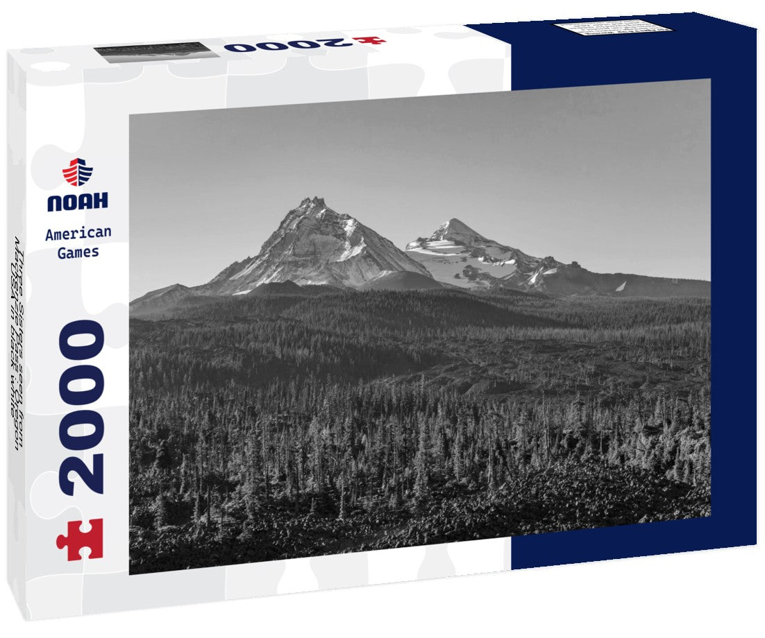 Noah Jigsaw Puzzle Three Sisters seen from Mackenzie Pass : Oregon, USA in black white 2000 pieces