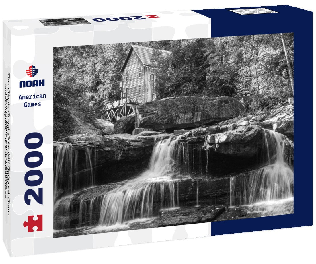 Noah Jigsaw Puzzle The Glade Creek Grist Mill Babcock State Park in State park in Clifftop, West Virginia, USA in black white 2000 pieces