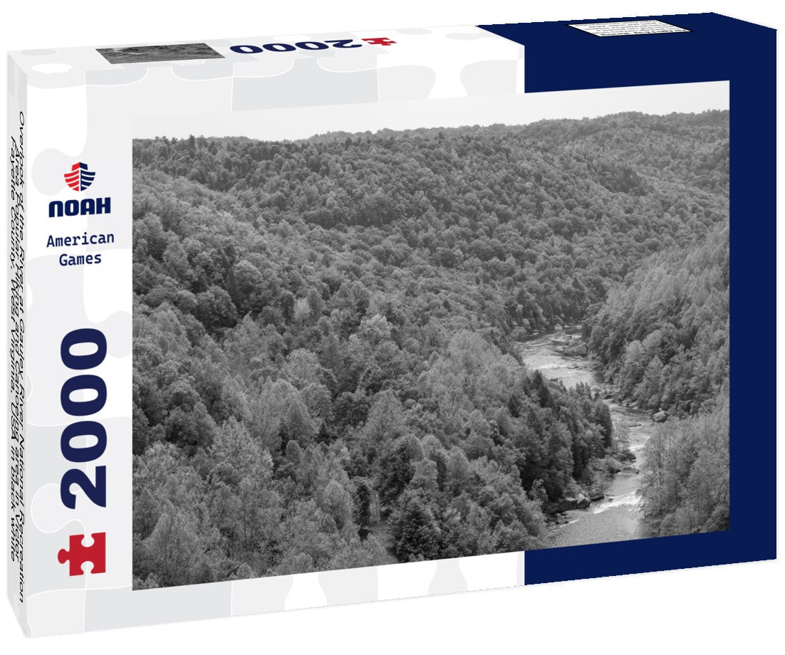 Noah Jigsaw Puzzle Overlook of the River at Gauley River National Recreation Area Popular Hiking and Canoeing area in Victor, Fayette County, West Virginia, USA in black white 2000 pieces