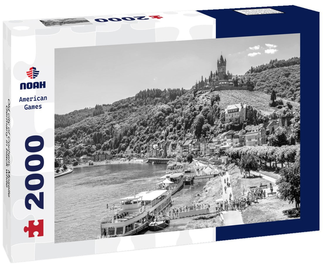 Noah Jigsaw Puzzle Old city of Cochem, Moselle, Germany in black white 2000 pieces
