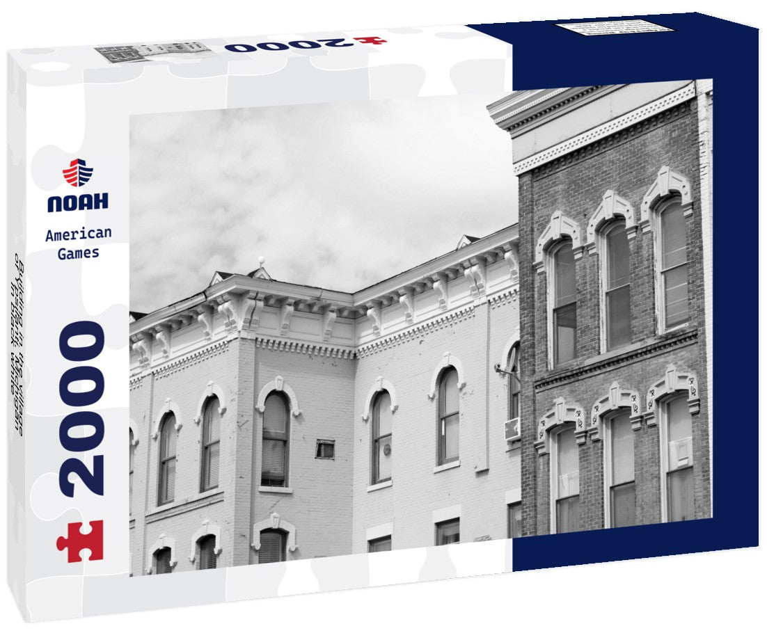 Noah Jigsaw Puzzle Building in the village of Ypsilanti, Michigan in black white 2000 pieces