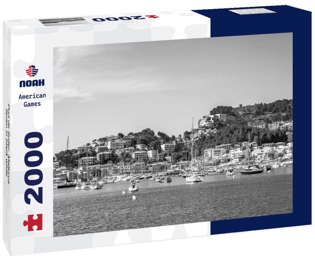 Noah Jigsaw Puzzle Port de Soller, Mallorca, Spain in black white 2000 pieces
