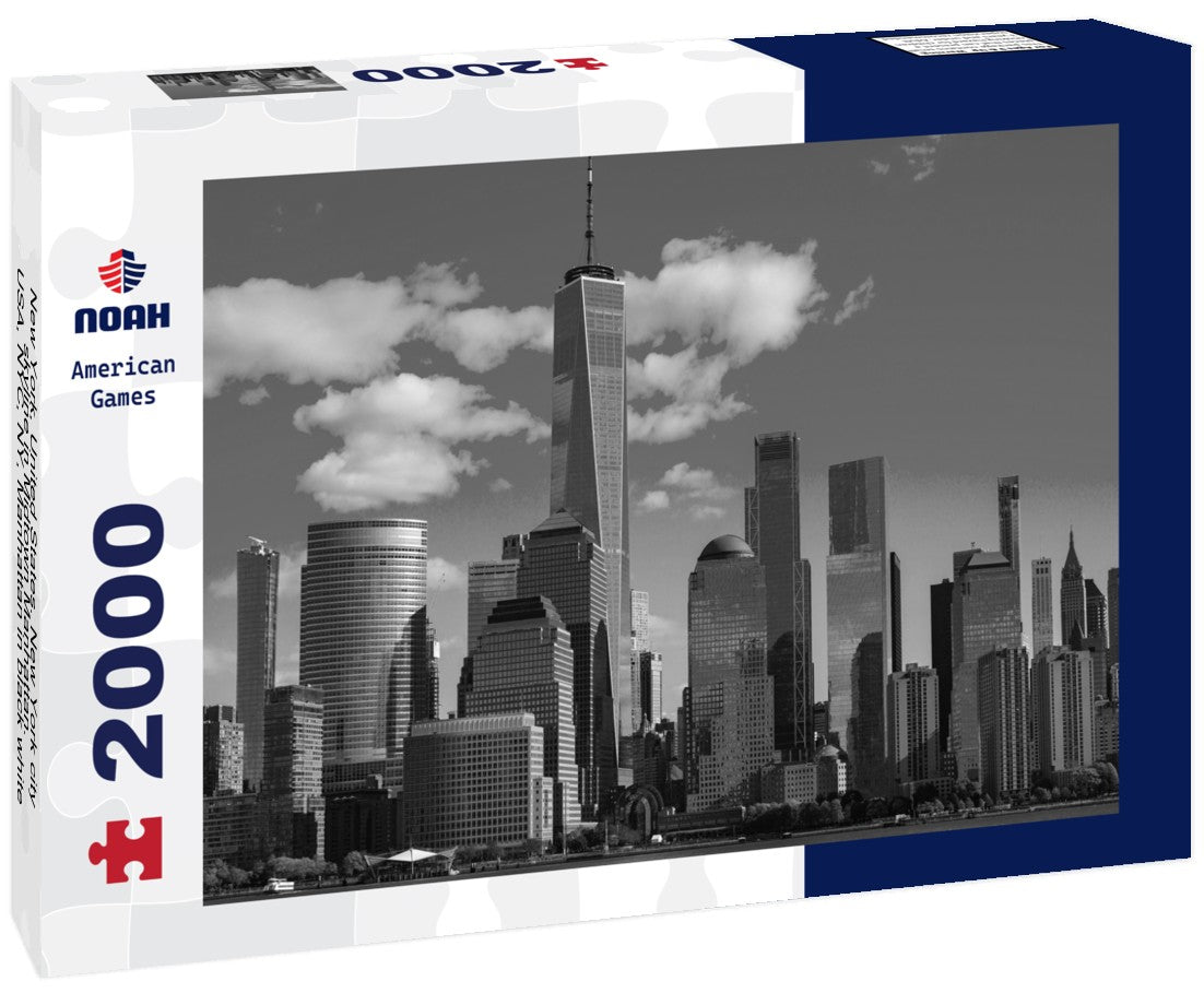 Noah Jigsaw Puzzle New York, United States. New York city skyline in Midtown Manhattan. USA, NYC, NY, Manhattan in black white 2000 pieces