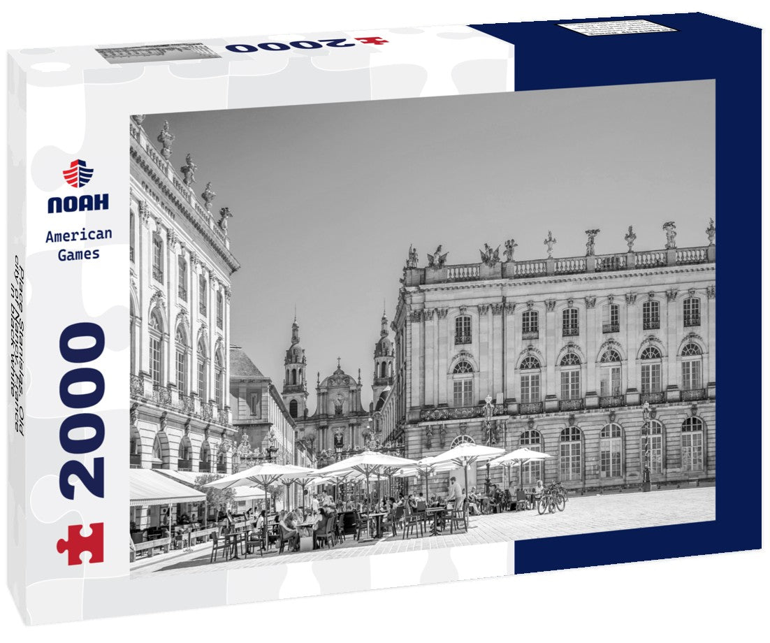Noah Jigsaw Puzzle Place Stanislas, Old city of Nancy, France in black white 2000 pieces