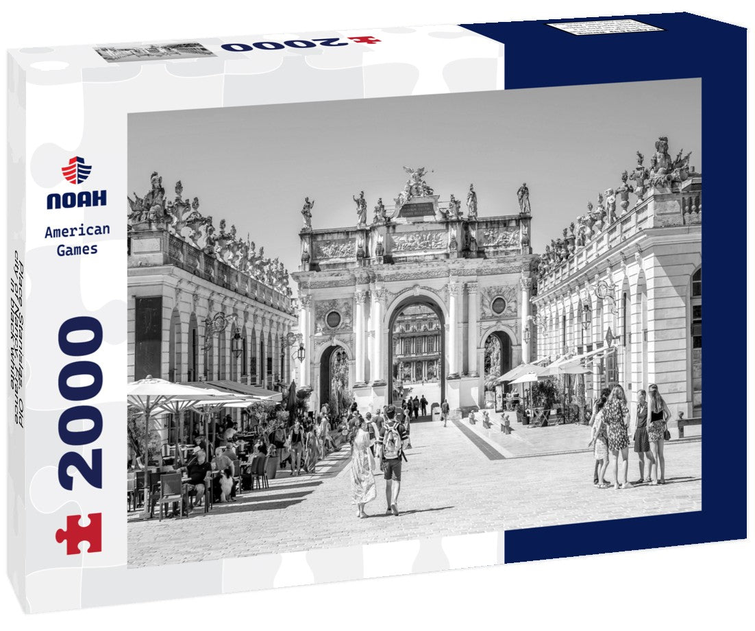 Noah Jigsaw Puzzle Place Stanislas, Old city of Nancy, France in black white 2000 pieces