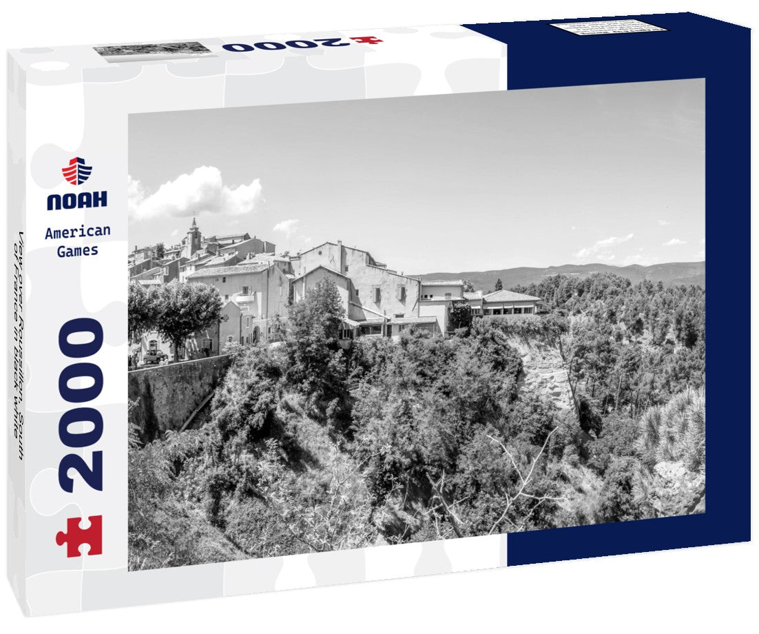 Noah Jigsaw Puzzle View over Roussillon, South of France in black white 2000 pieces