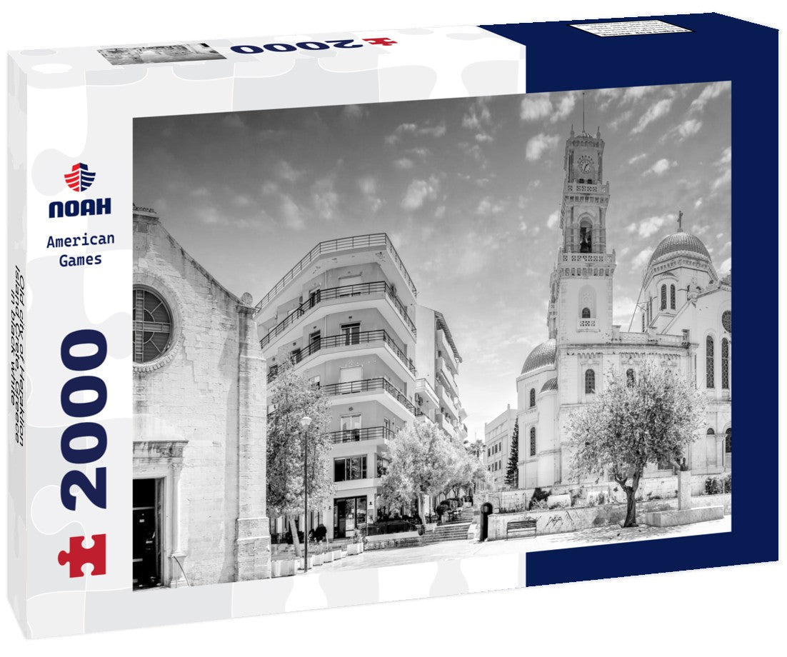 Noah Jigsaw Puzzle Old city of Heraklion, Island Crete, Greece in black white 2000 pieces
