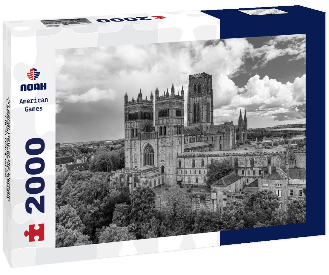 Noah Jigsaw Puzzle An aerial view of the Durham Cathedral, castle in Durham, UK in black white 2000 pieces